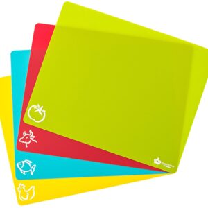 #1 Best Cutting Mat Set. Colorful Kitchen Cutting Board Set, Super Easy Clean Modern Cutting Boards, Nice Flexible Non-Stick Surface. 4 Pieces. Imperial Kitchen Collection