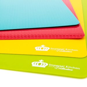 #1 Best Cutting Mat Set. Colorful Kitchen Cutting Board Set, Super Easy Clean Modern Cutting Boards, Nice Flexible Non-Stick Surface. 4 Pieces. Imperial Kitchen Collection