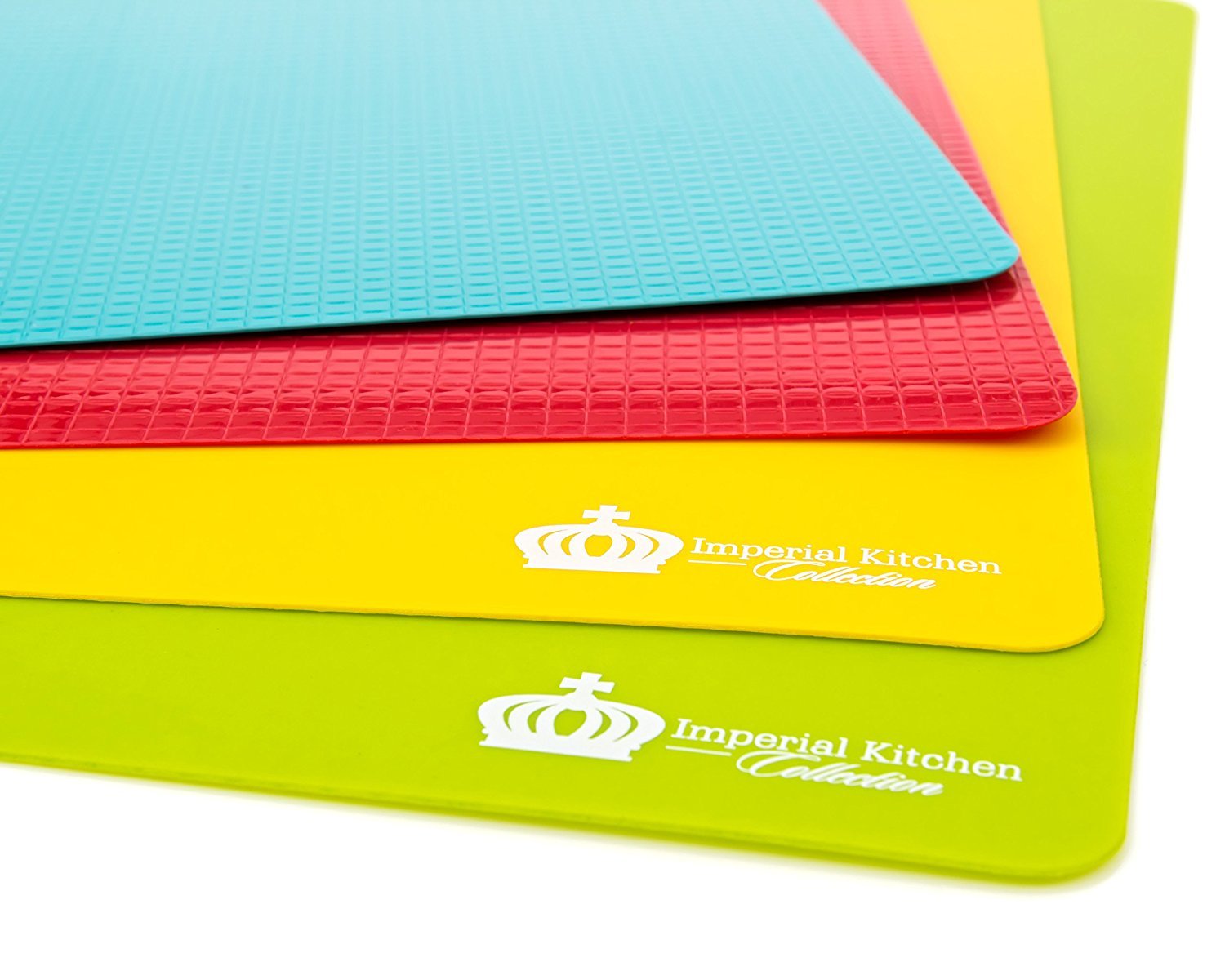 #1 Best Cutting Mat Set. Colorful Kitchen Cutting Board Set, Super Easy Clean Modern Cutting Boards, Nice Flexible Non-Stick Surface. 4 Pieces. Imperial Kitchen Collection