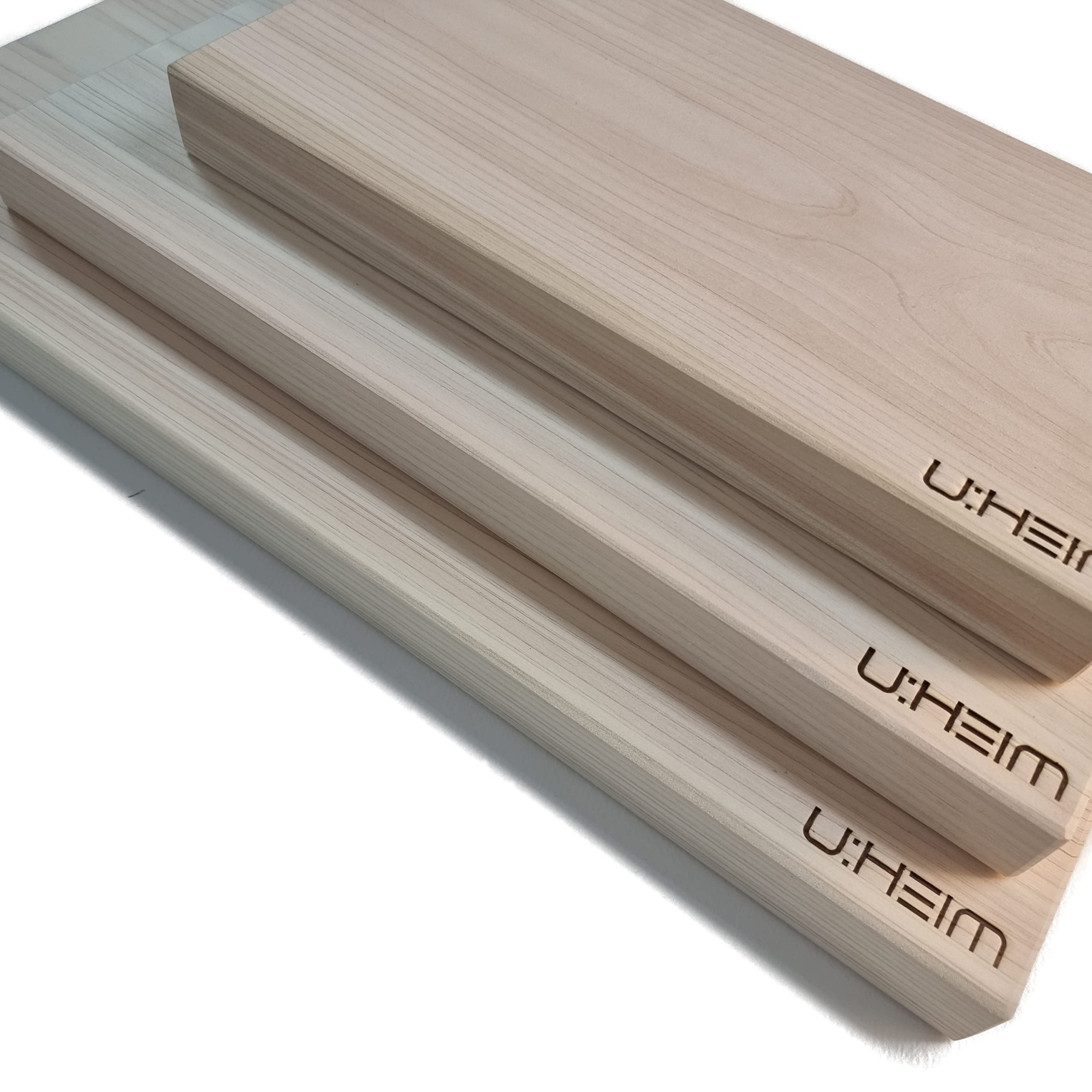 UHEIM Premium One-Piece Cypress Hinoki Solid Wood Cutting Board, Korean Cutting Board for Kitchen, Chef. Wooden Kitchen Double Chopping, Cutting, Serving Board. Large, Middle, Small 3 Size (Middle)