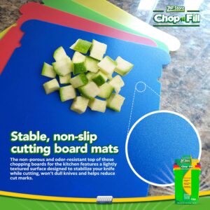 Zip-n-Store - Chop-n-Fill - Flexible Chopping Mats, BPA-Free, Non-Slip, Dishwasher-Safe - Multipurpose Kitchen Cutting Boards - Set of 5