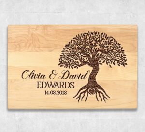 personalized cutting board wedding gift for couple custom rectangular cutting board hubby wifey gift