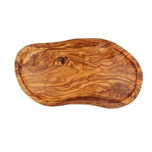 cleminson 18” x 9” olive wood carving, cutting and serving board with juice groove - large