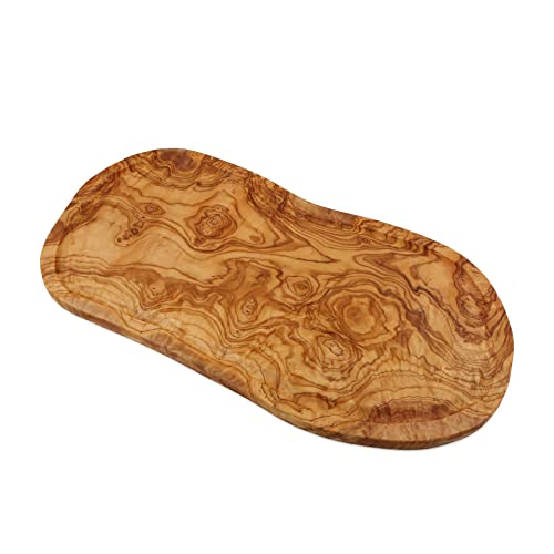 Cleminson 18” x 9” Olive Wood Carving, Cutting and Serving Board with Juice Groove - Large