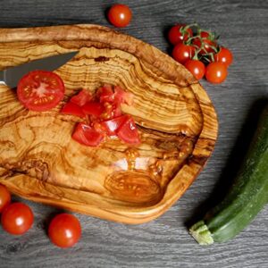 Cleminson 18” x 9” Olive Wood Carving, Cutting and Serving Board with Juice Groove - Large