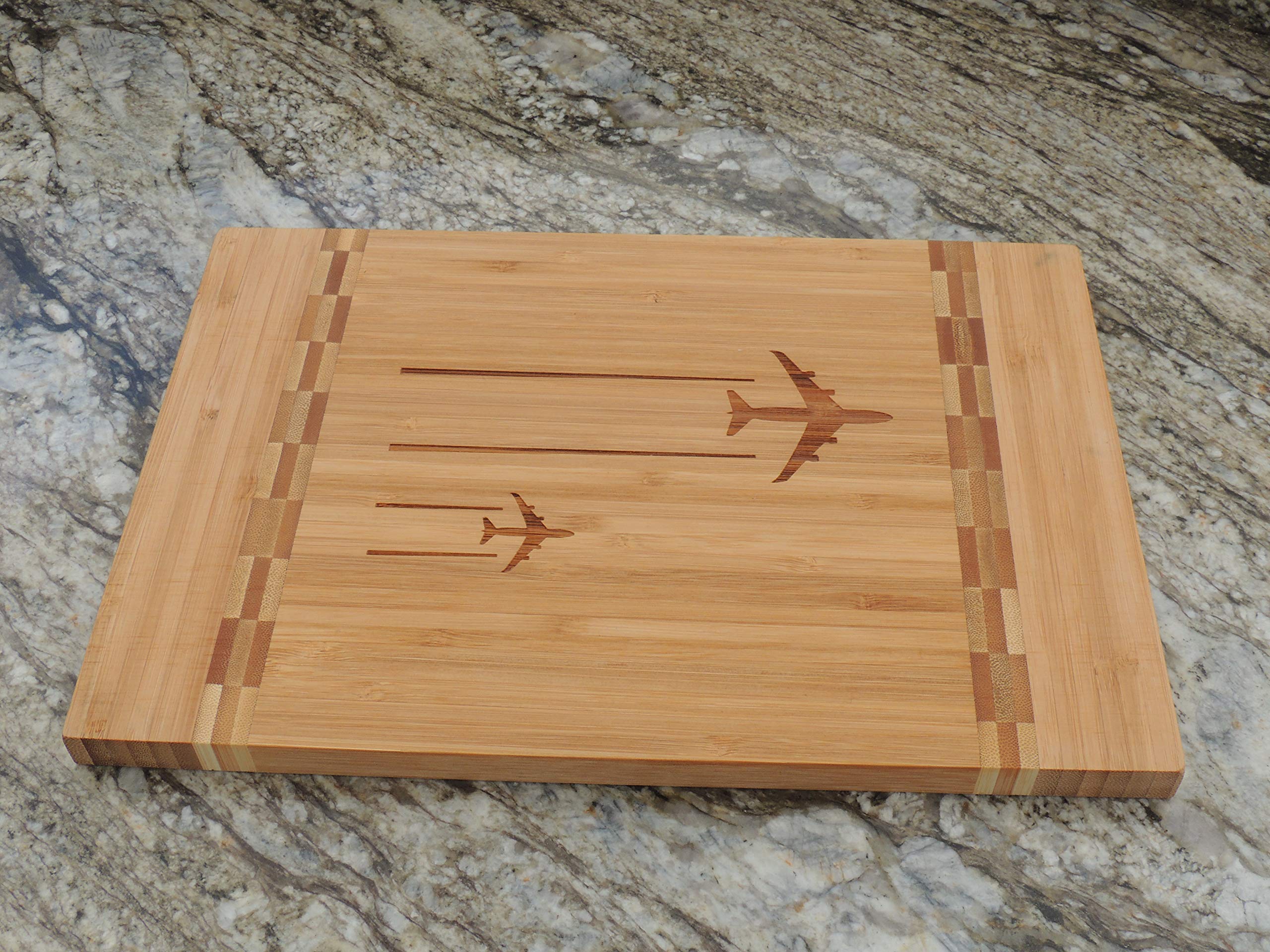 Aviation Bamboo Cutting Board, Jet Silhouettes