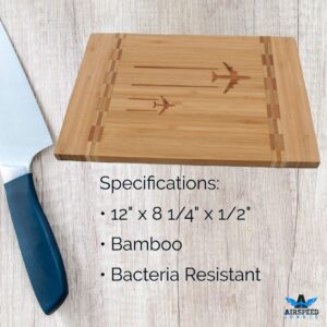 Aviation Bamboo Cutting Board, Jet Silhouettes
