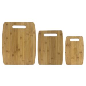 totally bamboo 3-piece bamboo cutting board set, 1 ea, brown