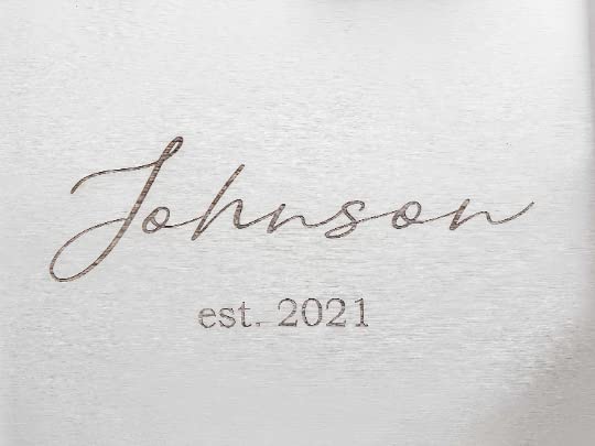 Josephine Thomas Home Personalized Noodle Board Last Name + Est Date in Soft Ivory, Lightly Distressed, Stove Cover