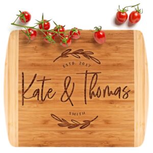 housewarming present for new apartment, cutting board personalized | 13.5x11.5 | 12 designs & 2 sizes, wedding gifts for the couples - 2 tone block board #g