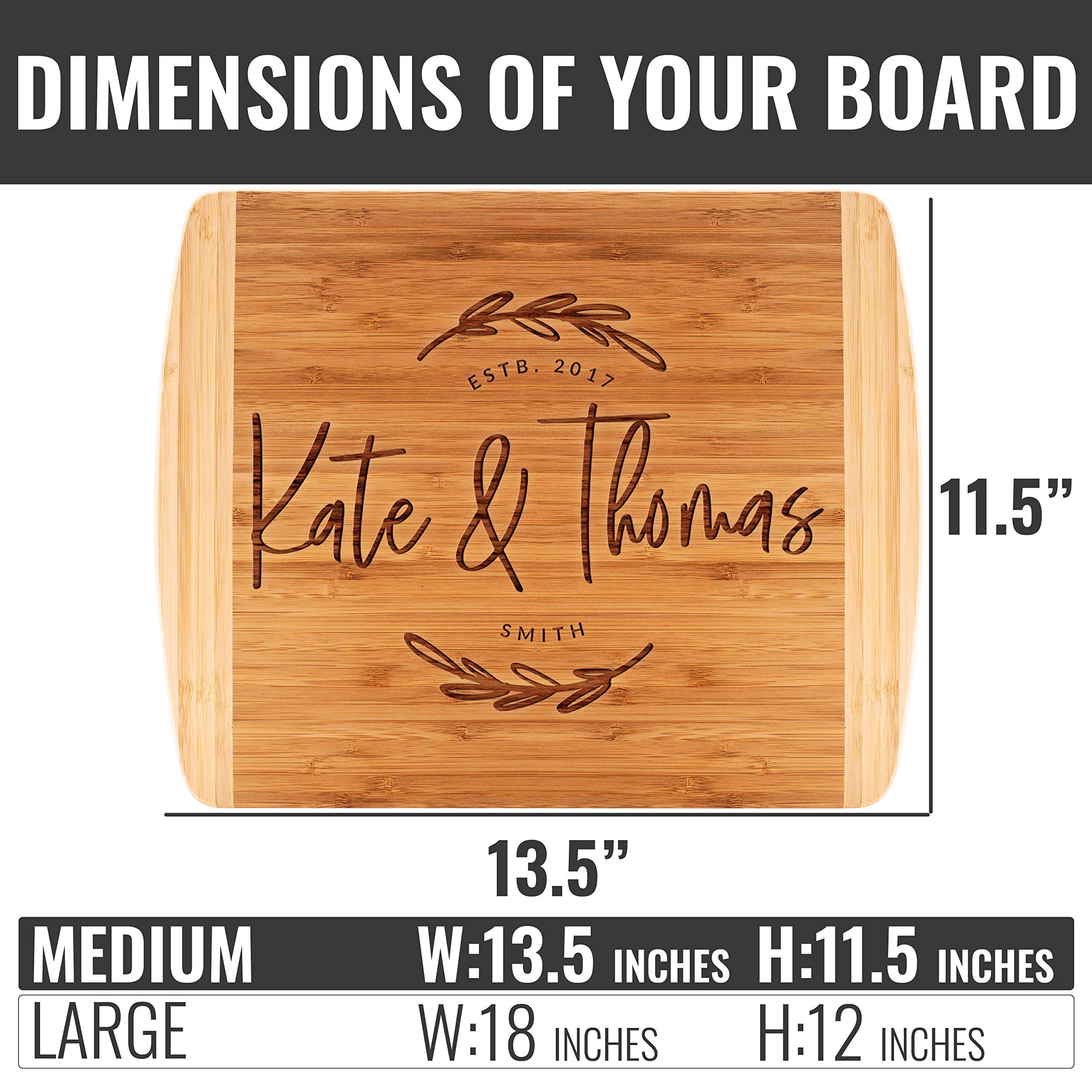 Housewarming Present for New Apartment, Cutting Board Personalized | 13.5x11.5 | 12 Designs & 2 Sizes, Wedding Gifts for the Couples - 2 Tone Block Board #G