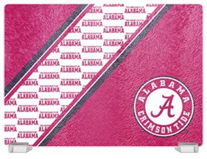 duck house ncaa alabama crimson tide tempered glass cutting board with display stand