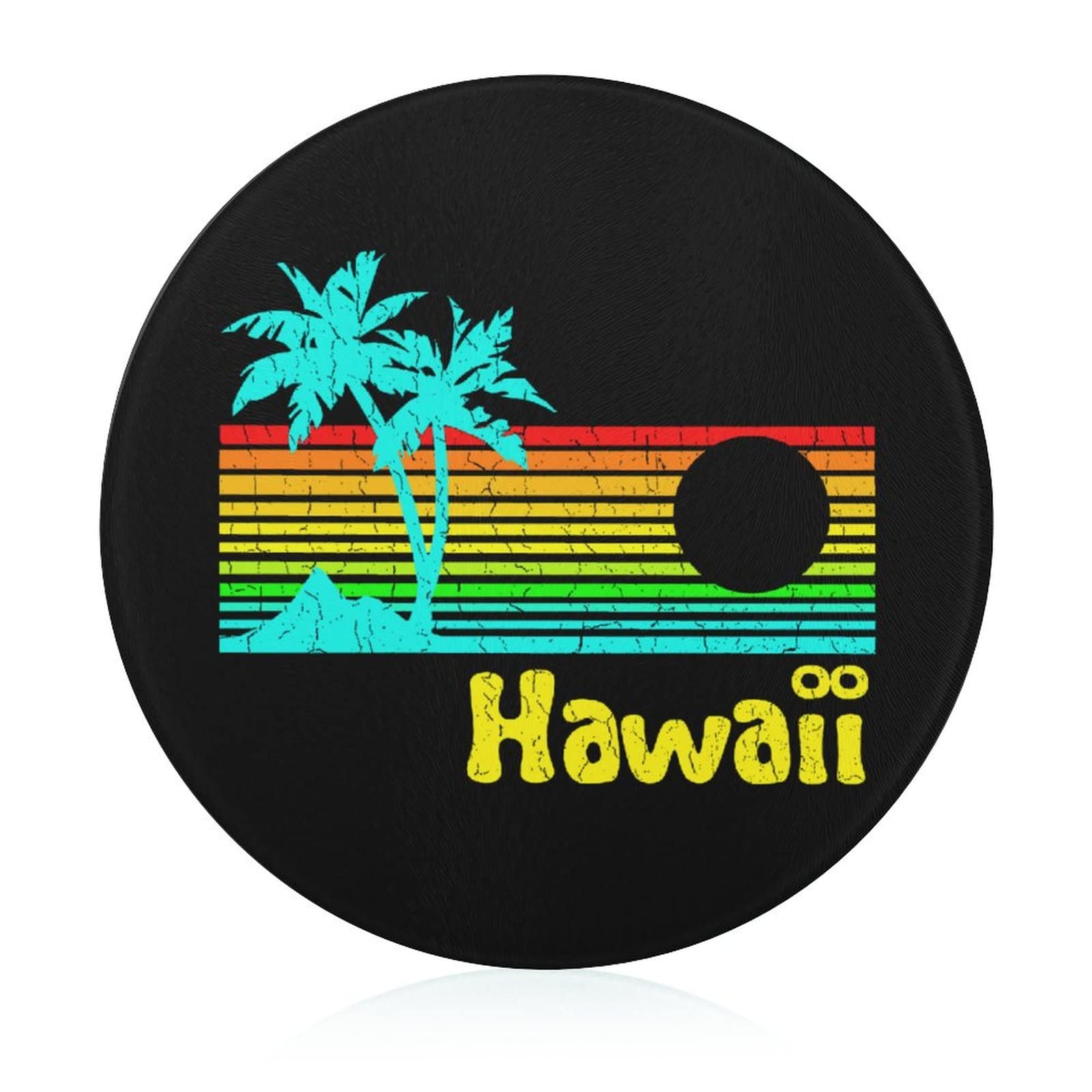 80s Retro Vintage Hawaii Chopping Blocks Tempered Glass Cutting Board Mats Food Tray for Home Kitchen Gift