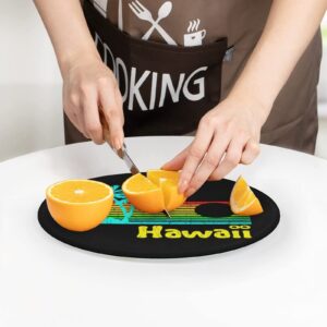 80s Retro Vintage Hawaii Chopping Blocks Tempered Glass Cutting Board Mats Food Tray for Home Kitchen Gift