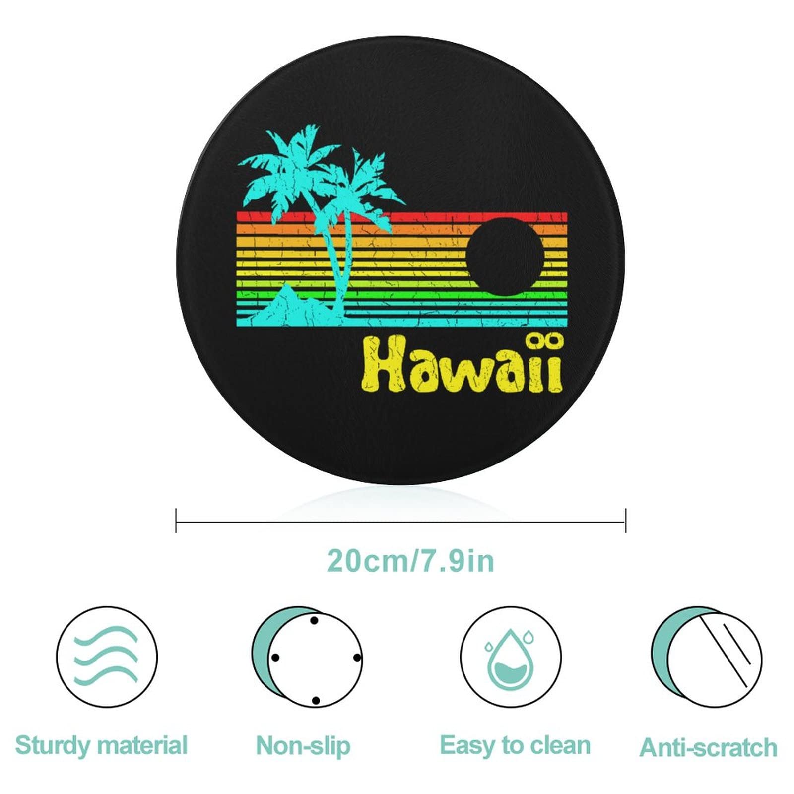 80s Retro Vintage Hawaii Chopping Blocks Tempered Glass Cutting Board Mats Food Tray for Home Kitchen Gift