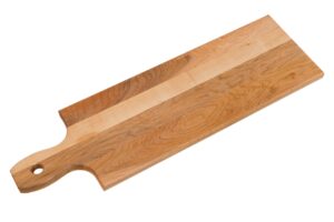 labell boards l06207 reversible cutting board with handle, 6x20x0.75", maple
