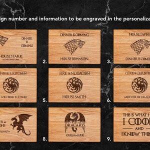 Dinner is coming Games of thrones House Targaryen Personalized Engraved Cutting Board Custom Family chopping Wedding Gift Anniversary Mother's day gift Birthday game03