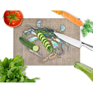 Caroline's Treasures 8731LCB Crab Glass Cutting Board Large Decorative Tempered Glass Kitchen Cutting and Serving Board Large Size Chopping Board