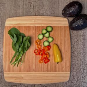 Simply Bamboo CBN112 Napa Bamboo Wood Cutting Board for Kitchen | Chopping Board | Carving Vegetables, Fruits, Meat - 12'' x 12" x 0.75"