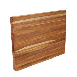 Teak Cutting Board Extra-Large (24x18x1.75 inch) Carving Board With Hand Grip, Teak Butcher Block, The Leif