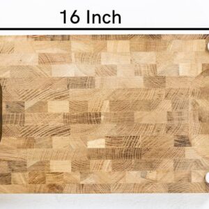 ChallahGram, End grain wood cutting board - chopping block - Large cutting board 16 x 10 kitchen butcher block oak cutting board non slip cutting board with feet - wooden chopping board - Shabbos