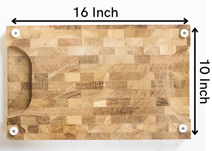ChallahGram, End grain wood cutting board - chopping block - Large cutting board 16 x 10 kitchen butcher block oak cutting board non slip cutting board with feet - wooden chopping board - Shabbos