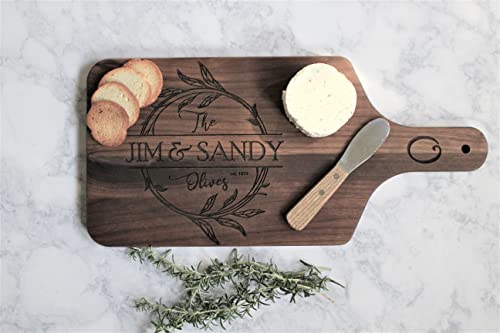 Charcuterie Board Personalized Serving Board with Handle Personalized Cheese Board Engagement Gift Wedding Anniversary Christmas