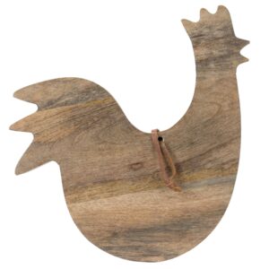 Foreside Home & Garden Wood Hen Shaped Kitchen Serving Cutting Board