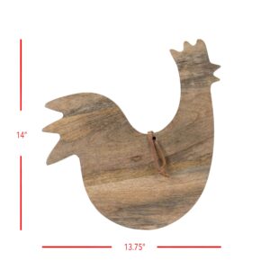 Foreside Home & Garden Wood Hen Shaped Kitchen Serving Cutting Board