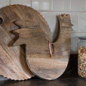 Foreside Home & Garden Wood Hen Shaped Kitchen Serving Cutting Board
