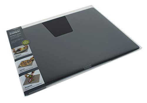 Joseph Joseph Worktop Saver Glass Cutting Board and Serving Board Heat Resistant, 15.8-in x 19.7-in, Black