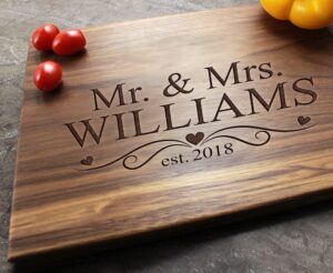 engraved cutting boards personalized mr ms cutting board custom wood engraved bamboo cutting board