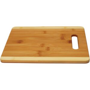 anchor hocking two tone bamboo cutting board with handle, 8.5 x 11.5 inch