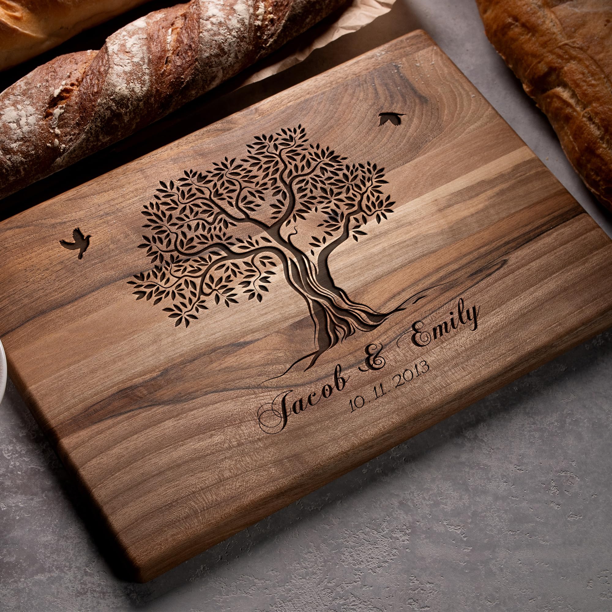 Custom Family Olive Tree Personalized Engraved Cutting Board Wedding Gift, Anniversary Gifts, Housewarming Gift Birthday Corporate Award custom11