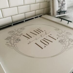 Josephine Thomas Home Noodle Board Made With Love Flat Style - Stove Cover - Cooktop Cover