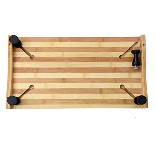 Hatillu - Premium Bamboo Wooden 21” x 11” Stove Top Cutting Board, for Gas or Electric Stovetop Sink Cover, RV Kitchen Chopping Block, with Juice Grooves, Adjustable Legs & Foldable Cooktop Board