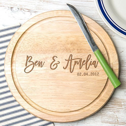 Personalized Slate or Wood Chopping Board - Personalized Charcuterie Board - Large Cheese Board Round - Personalized Housewarming Gifts - Engraved Kitchen Gifts