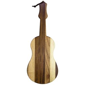 rock & branch series shiplap ukulele shaped wood serving and cutting board | great for wall art
