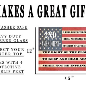 2nd Second Amendment Flag Glass Cutting Board Decorative American United States of America Design