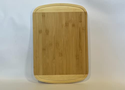 ROYAL CRAFT WOOD Bamboo Cutting Boards for Kitchen, Wood Chopping Boards with Juice Groove, Two Tone Bamboo (Light and Dark)