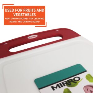 Mirro 16x10" Plastic Cutting Board with Silicone Covering, White/Red