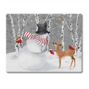 counterart snow day 3mm heat tolerant tempered glass cutting board 10” x 8” manufactured in the usa dishwasher safe