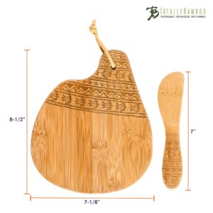 Totally Bamboo Tonga Serving Board and Spreader Set, 7-1/2" x 8-1/2"