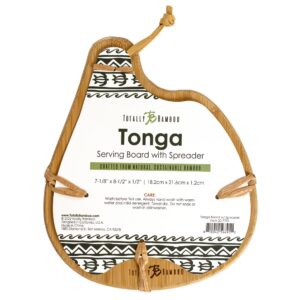 Totally Bamboo Tonga Serving Board and Spreader Set, 7-1/2" x 8-1/2"
