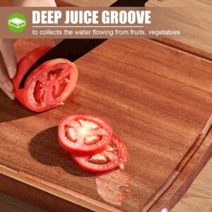 Wood Cutting Boards - Dimgamo Cutting Board For Kinchen With Juice Groove - No Splicing Of The Whole Wood - Real Black Sandalwood - 16×11 Inch