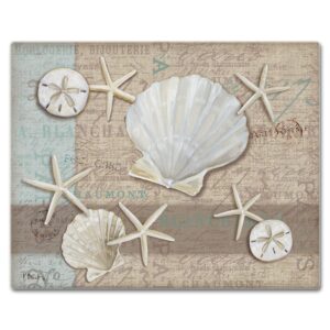 counterart linen shells 3mm heat tolerant tempered glass cutting board 15” x 12” manufactured in the usa dishwasher safe