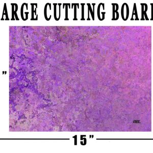 Purple Multicolored Pattern Textured Marble Art Kitchen Glass Cutting Board Modern Decorative Gift Abstract Wavy Contrast Design