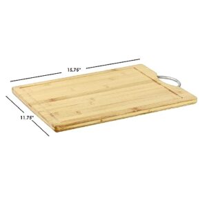 HOME BASICS CB44253 16 inch Bamboo Cutting Board with Handle