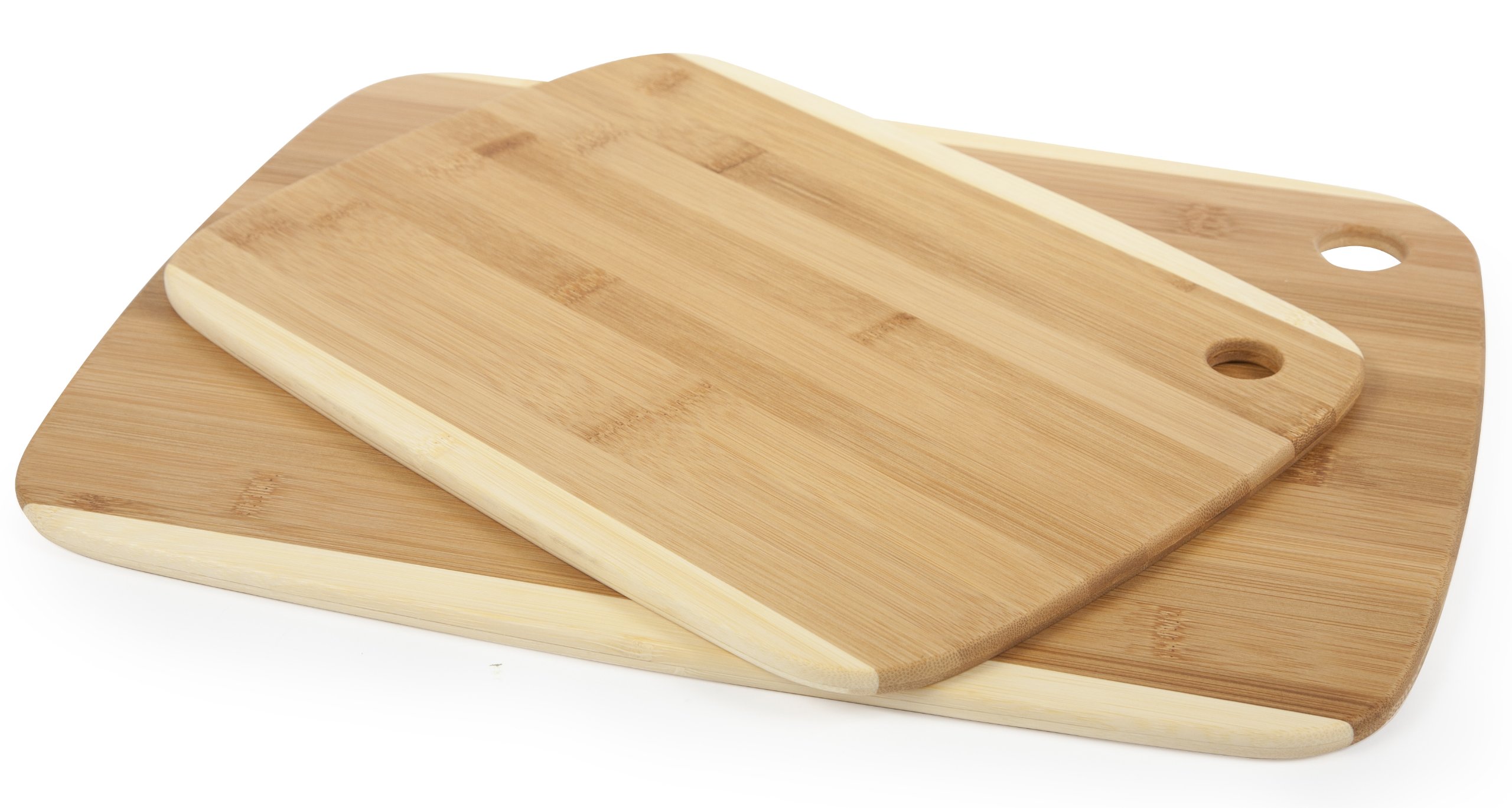 Core Bamboo Classic 2-Tone Cutting Board Combo Pack, Medium/Large