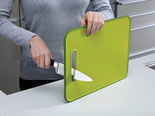 Joseph Joseph Slice & Sharpen Cutting Board with Integrated Knife Sharpener, Large, Black